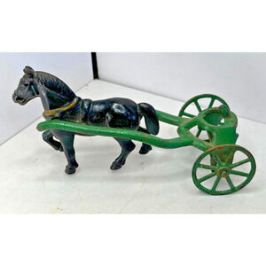 Antique Cast Iron Horse and Hitch Nice Arcade Kenton Hubley ak-96